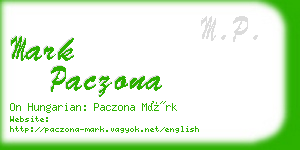 mark paczona business card